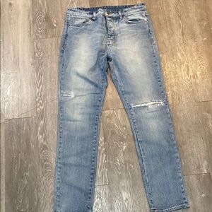 Ksubi Blue Skinny Jeans with Distressed Details
